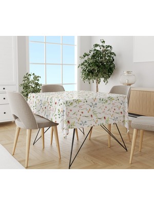 Evmila Baskılı Kadife Kumaş Masa Örtüsü