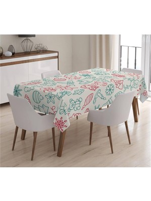 Evmila Yılbaşı Özel Kadife Masa Örtüsü