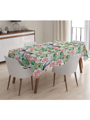 Evmila Baskılı Kadife Doku Masa Örtüsü