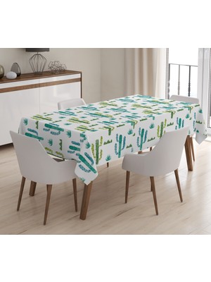 Evmila Baskılı Kadife Doku Masa Örtüsü