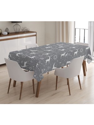 Evmila Baskılı Kadife Doku Masa Örtüsü