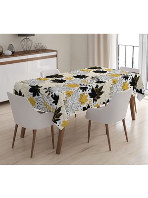 Evmila Baskılı Kadife Doku Masa Örtüsü