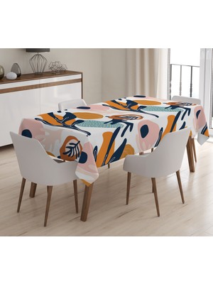 Evmila Baskılı Kadife Doku Masa Örtüsü