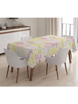 Evmila Baskılı Kadife Doku Masa Örtüsü