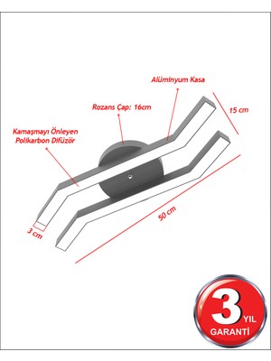 Hegza Lighting Pesca -Ledli Modern Plafonyer LED Avize Salon Mutfak Oturma Odası Antre Hol Çocuk Odası LED