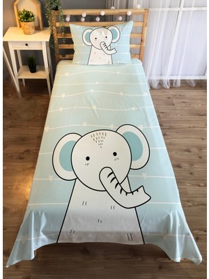 Evmila Panda Desenli Tek Kişilik Kadife Yatak Örtüsü -Mavi