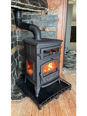 Sirius Maxi Fırınlı 3 Camlı 156 kg Pik Döküm Şömine Soba