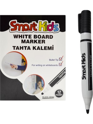 Smart Kids Beyaz Tahta Kalemi Siyah 12 Adet