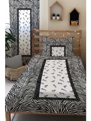 Evmila Modern Desenli Kadife Dekoratif Çocuk Yatak Örtüsü
