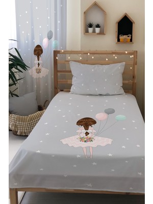 Evmila Prenses Desenli Kadife Dekoratif Çocuk Yatak Örtüsü