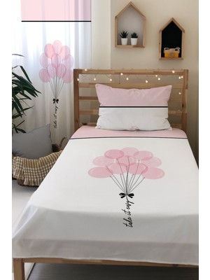 Evmila Balon Desenli Kadife Dekoratif Çocuk Yatak Örtüsü
