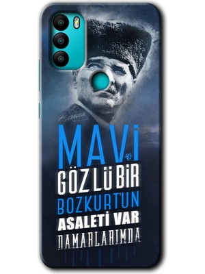 MRC İletişim General Mobile Gm 21 Plus Kılıf Hd Desen Baskılı Arka Kapak + Temperli Cam - Bozkurt Atatürk