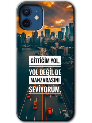 MRC İletişim iPhone 12 Kılıf Hd Desen Baskılı Arka Kapak + Temperli Cam - Manzara Seviyorum
