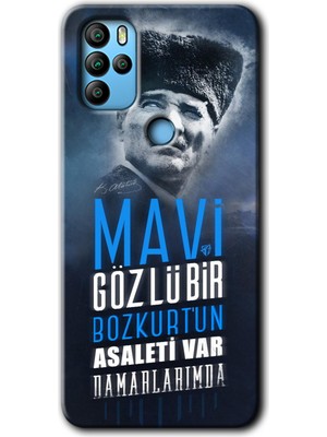MRC İletişim General Mobile Gm 21 Pro Kılıf Hd Desen Baskılı Arka Kapak + Temperli Cam - Bozkurt Atatürk