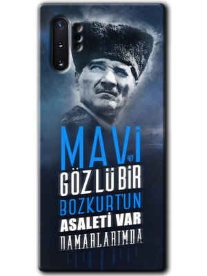 MRC İletişim Samsung Galaxy Note 10 Plus Kılıf Hd Desen Baskılı Arka Kapak + Temperli Cam - Bozkurt Atatürk