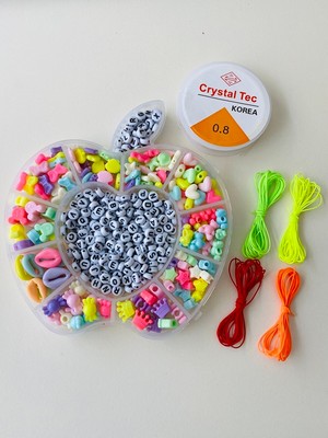 Yağmur Gökçe NO:159 Elma Kutu Çocuk Hobi Takı Yapım Seti Figür ve Harf Boncuk Seti-3