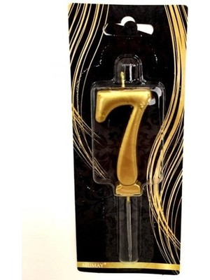 Kidspartim 7 Yaş Gold Rakam Mum