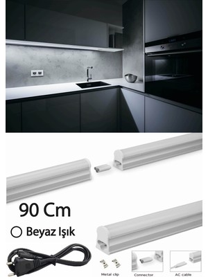 GRN 90CM Mutfak Tezgah Aydınlatması Seti Anahtarlı Birbirine Eklenebilir (1,5mt Fişli Kablolu)