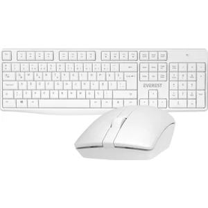 KM-7500 Beyaz Kablosuz Q Multimedia Klavye + Mouse Set