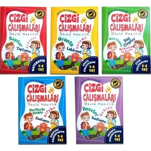Harika Çocuk Yayınları 4-5 Yaş Çizgi Çalışmaları Seti - 5 Kitap Takım