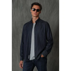 Danor Erkek Smart Gömlek Slim Fit Koyu Mavi