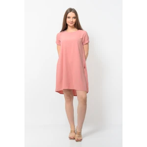 Kadın Aerobin Kumaş Yazlık Elbise Pudra Rengi