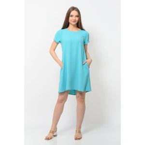 Kadın Aerobin Kumaş Yazlık Elbise Turkuaz Rengi