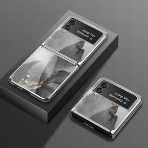 For Samsung Galaxy Z Flip 3 Mermer Model Cep Telefonu Kılıfları (Yurt Dışından)