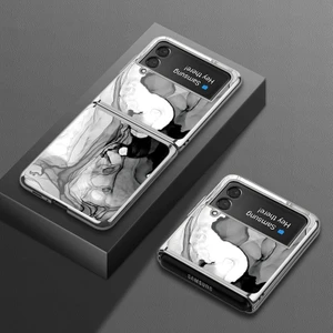 For Samsung Galaxy Z Flip 3 Mermer Model Cep Telefonu Kılıfları (Yurt Dışından)