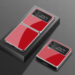 For Samsung Galaxy Z Flip 3 Koyu Renk Eğim Cep Telefonu Kılıfları (Yurt Dışından)