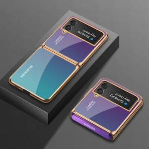 For Samsung Galaxy Z Flip 3 Koyu Renk Eğim Cep Telefonu Kılıfları (Yurt Dışından)