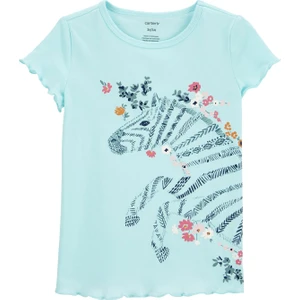 Küçük Kız Çocuk Kısa Kollu Tshirt Mavi