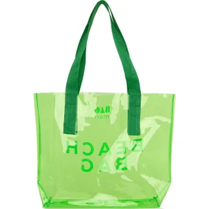 Yeşil Beach Bag Baskılı Şeffaf Plaj Çantası