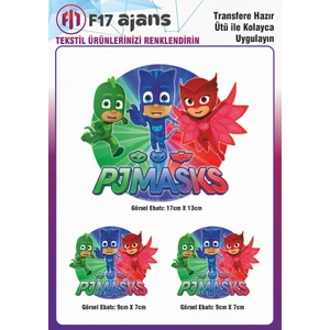 F17 Ajans Ütü Ile Yapışan Tekstil Baskı Görseli Pijamaskeliler Pjmasks