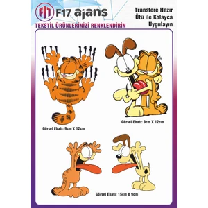 F17 Ajans Ütü Ile Yapışan Tekstil Baskı Görseli Garfield