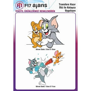 F17 Ajans Ütü Ile Yapışan Tekstil Baskı Görseli Tom ve Jerry