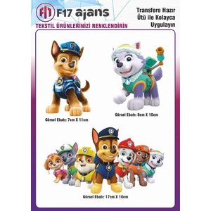 F17 Ajans Ütü Ile Yapışan Tekstil Baskı Görseli Paw Patrol