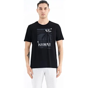 Tommy Life Siyah Slogan Baskılı O Yaka Standart Kalıp Erkek T-Shirt - 88190