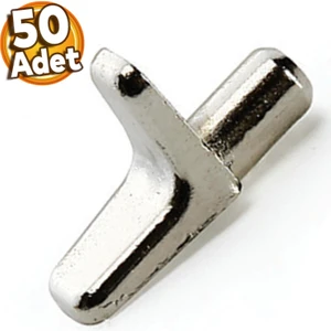 Raf Pimi Düz Cam Ahşap Metal Raf Tutucu Çivisi Mobilya Dolap Pimi (50 Adet)