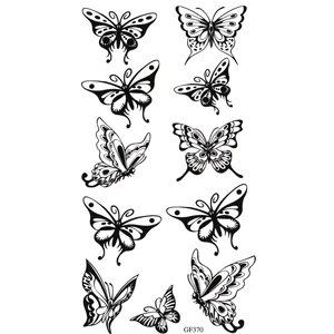 BP Tattoo Siyah Kelebek Geçici Dövme