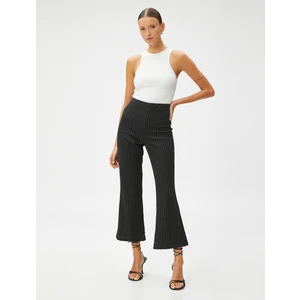 Crop Kumaş Pantolon Ispanyol Paça