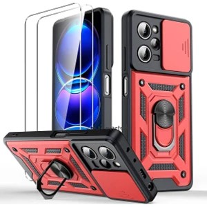M.TK Moveteck Xiaomi Redmi Note 12 Pro 5g Kılıf Arazi Tip Armor Zırh Tank Kılıf ve Tam Kaplar Ekran Koruyucu Set