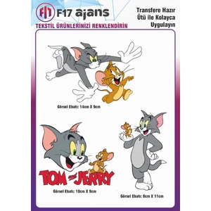 F17 Ajans Ütü Ile Yapışan Tekstil Baskı Görseli Tom ve Jerry