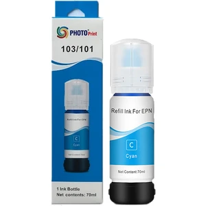 Photo Print Epson 103 Ecotank  L3101 Mavi Ithal Muadil Mürekkep 70 ml