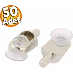 Raf Pimi Vantuzlu Cam Ahşap Metal Raf Tutucu Çivisi Mobilya Dolap Pimi (50 Adet)