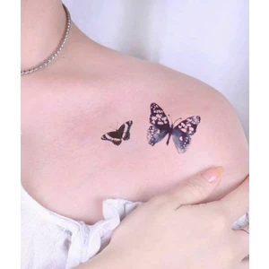 BP Tattoo Safir Kelebek Dövmesi Minimal Kadın Geçici Dövme