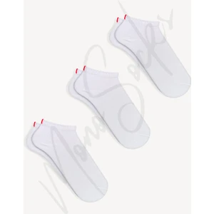 Mono Socks 3'lü Kırmızı Çentikli Patik Çorap