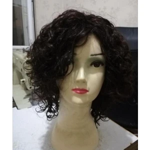 Kısa Kıvırcık Gerçek Saç Peruk