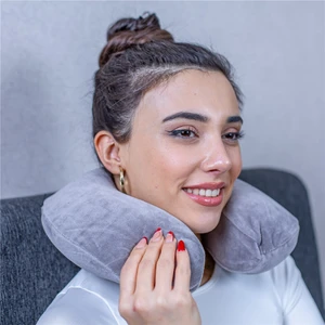 Simple The Pillow Visco Seyahat Yastığı Araba Uçak Otobüs Taşıt Içi Yolculuk Yastığı Ortopedik Yastık Gri 31*27*10