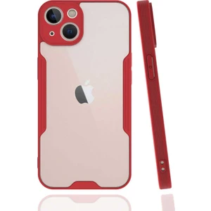 Caseart Apple iPhone 14 Plus ile Uyumlu Kılıf Kamera Korumalı Colorful Silikon Kapak - Kırmızı